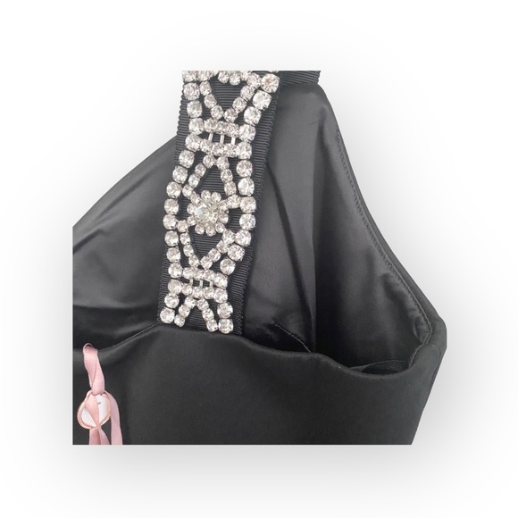 new Ted Baker ❃ Crystal Embellished Strap Midi Cocktail Dress ❃ Black Small 4 6 - Picture 8 of 15